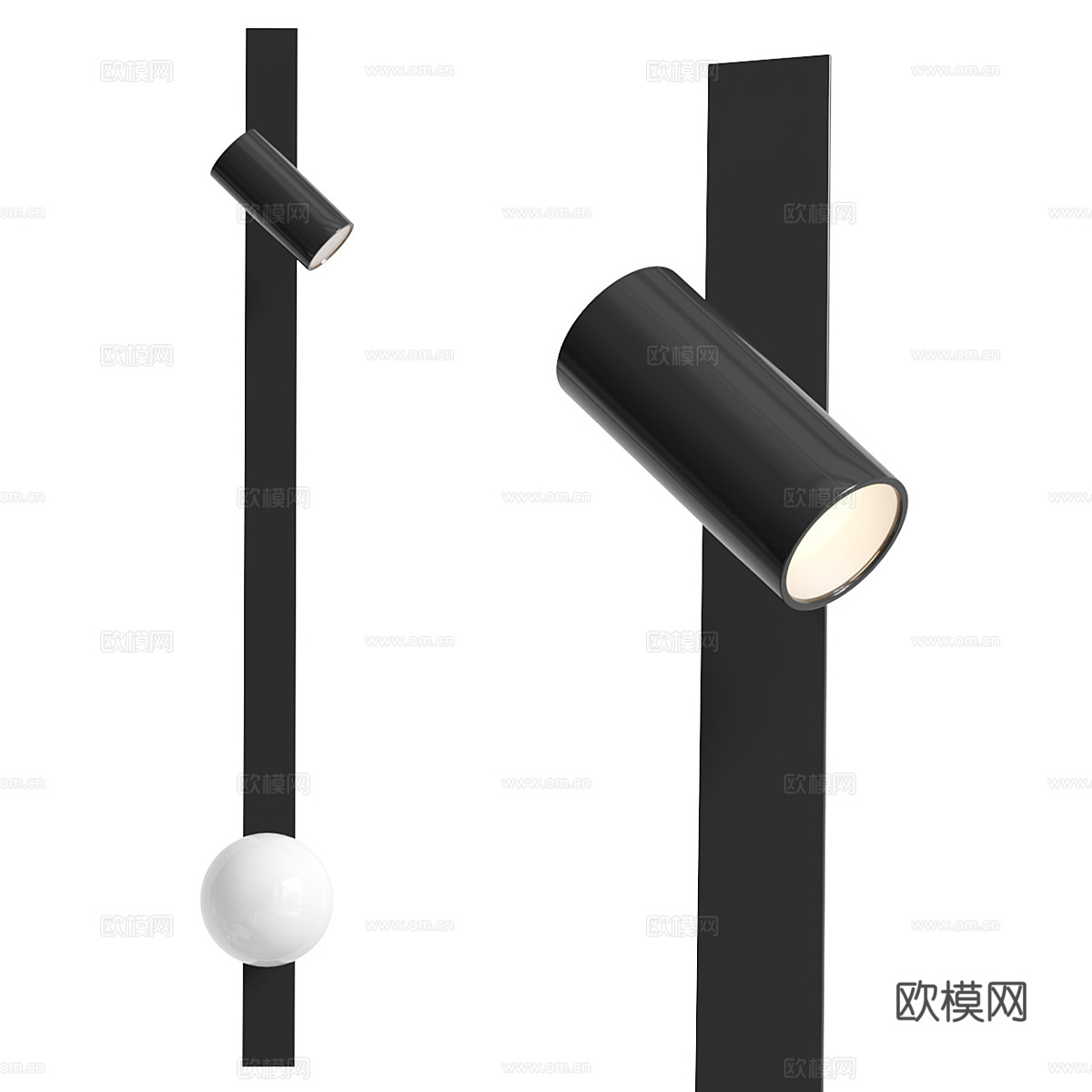 现代意式极简长条壁灯3d模型