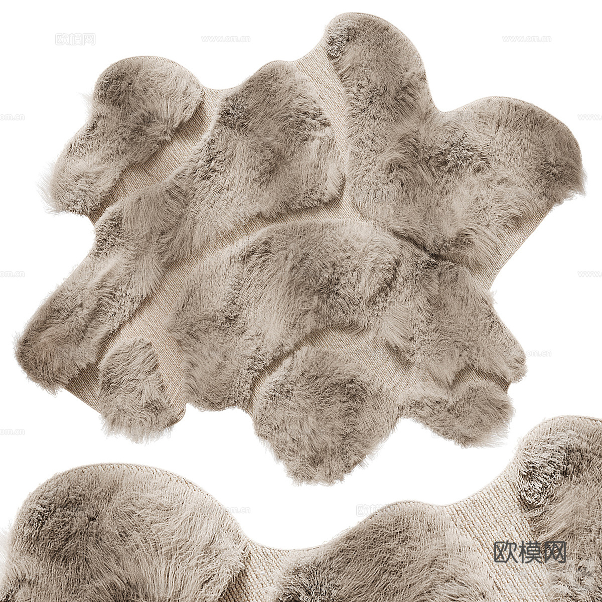 现代轻奢 Cappelen Dimyr 毛绒地毯3d模型下载（渲染图2）