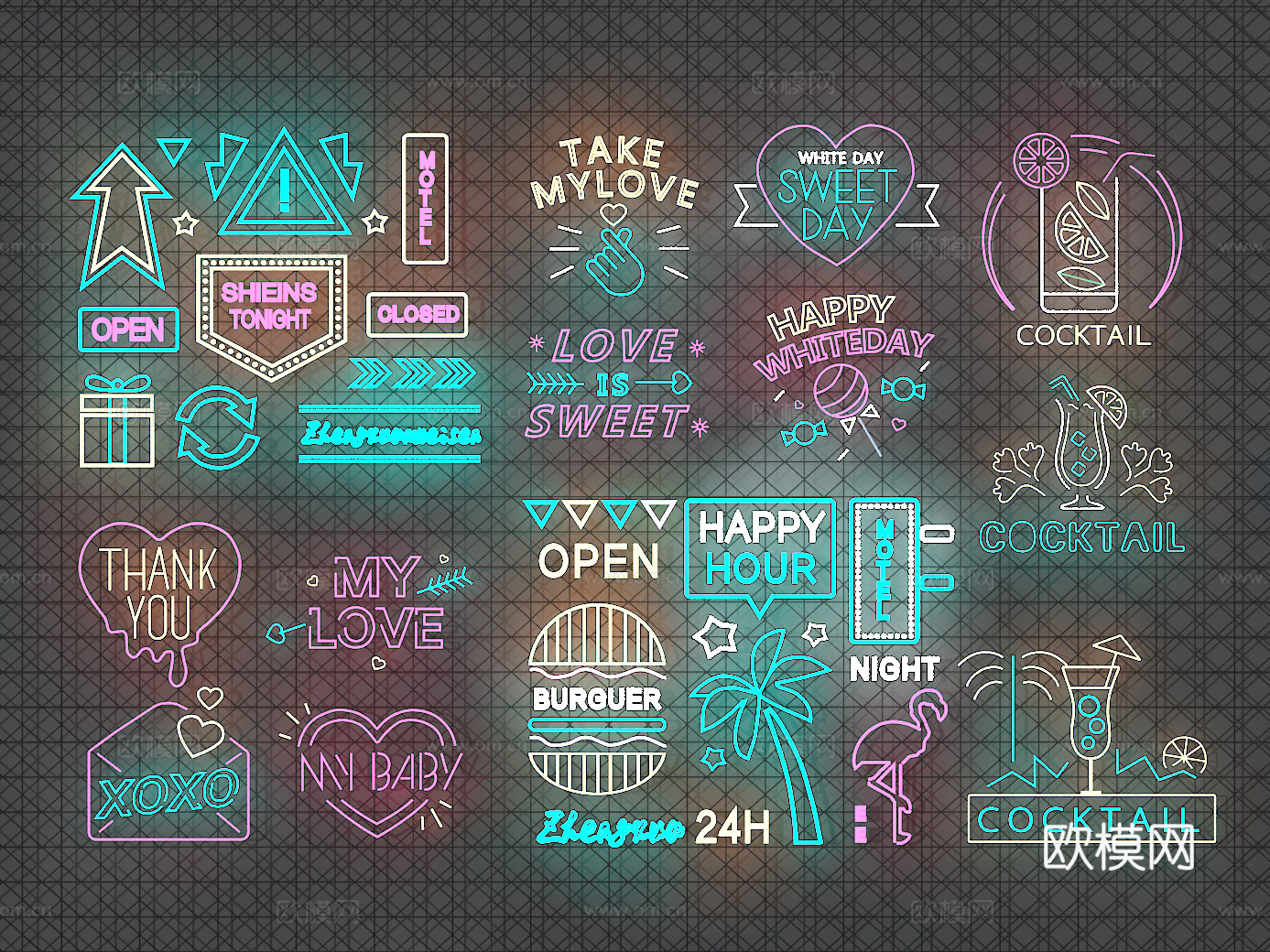 霓虹灯3d模型