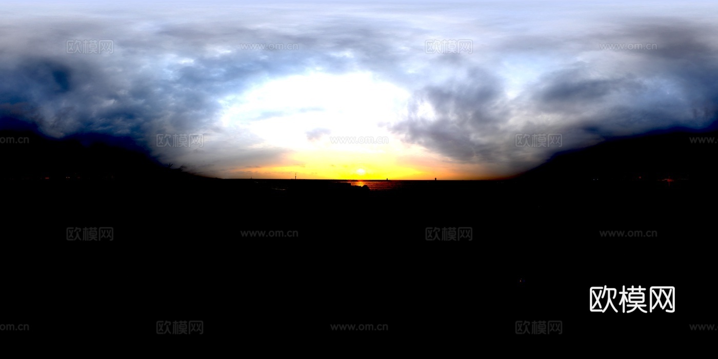 海上日落多云 傍晚 下午