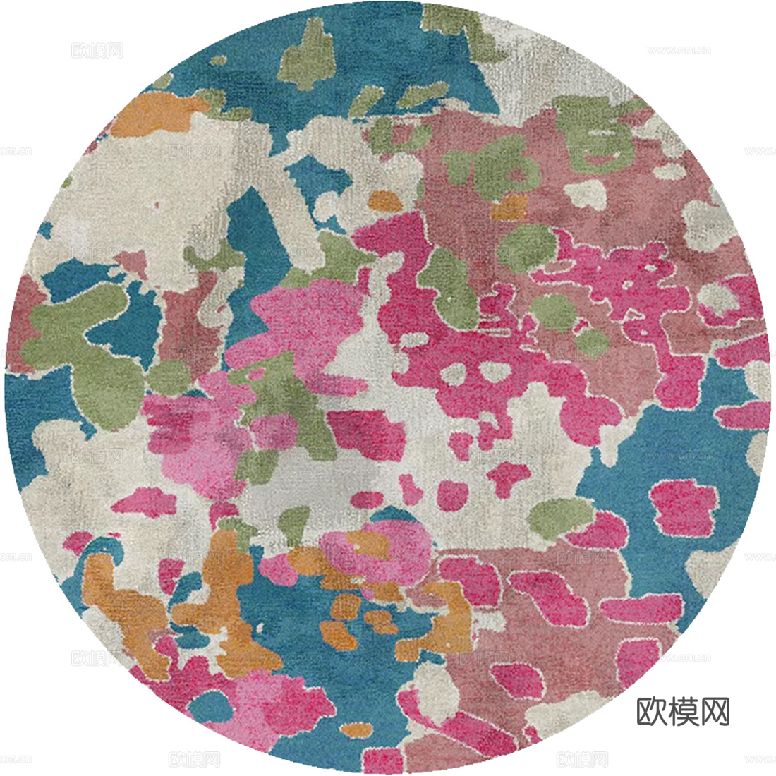 新中式圆形地毯 色彩地毯