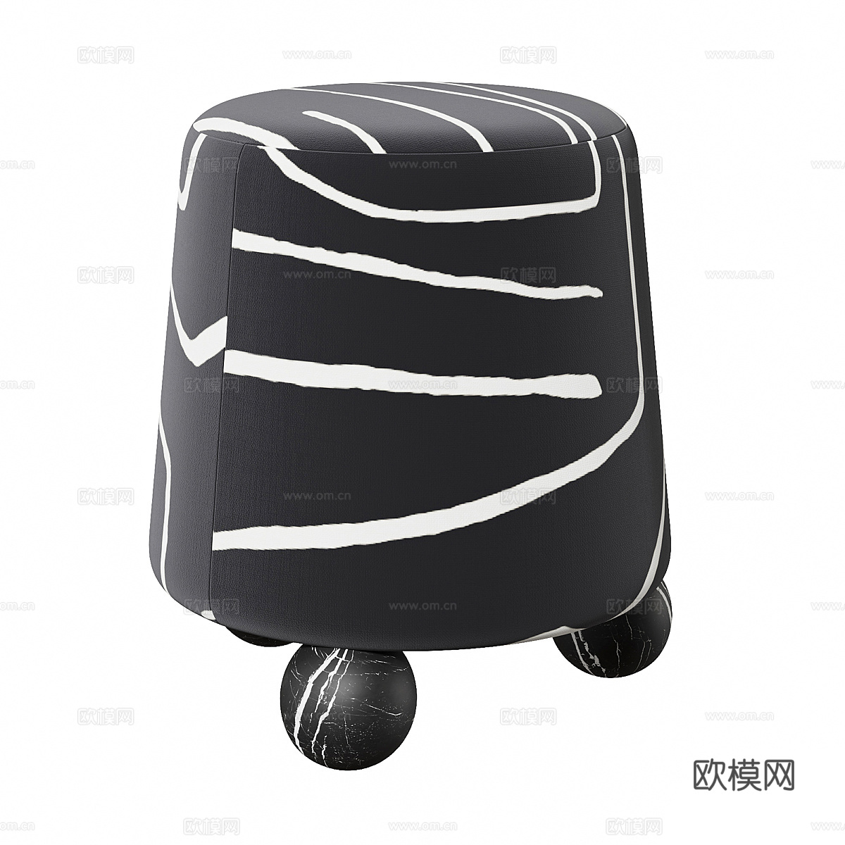 现代奶油风 Isac 凳子3d模型