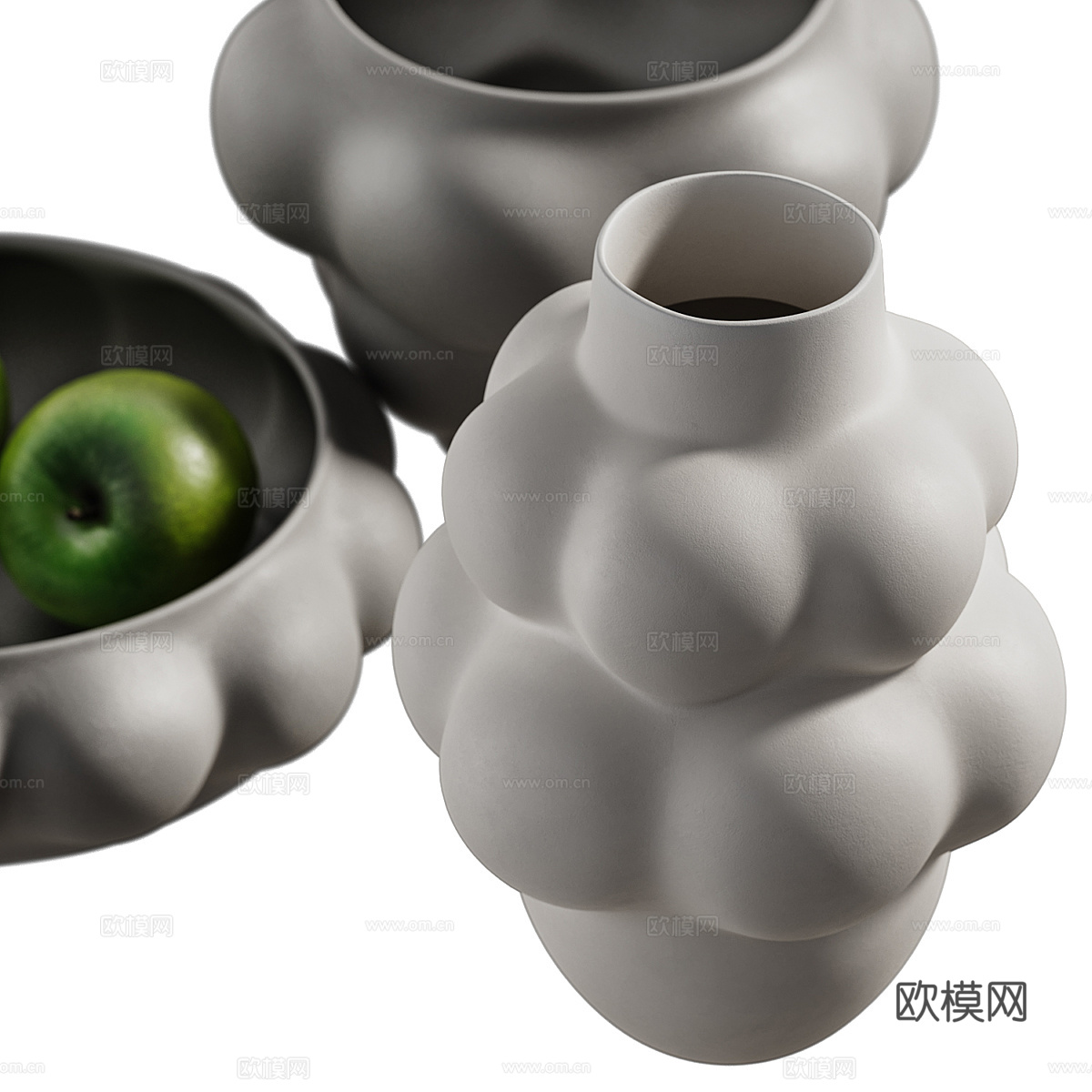 现代侘寂 LOUISE ROE 陶瓷气球花瓶3d模型