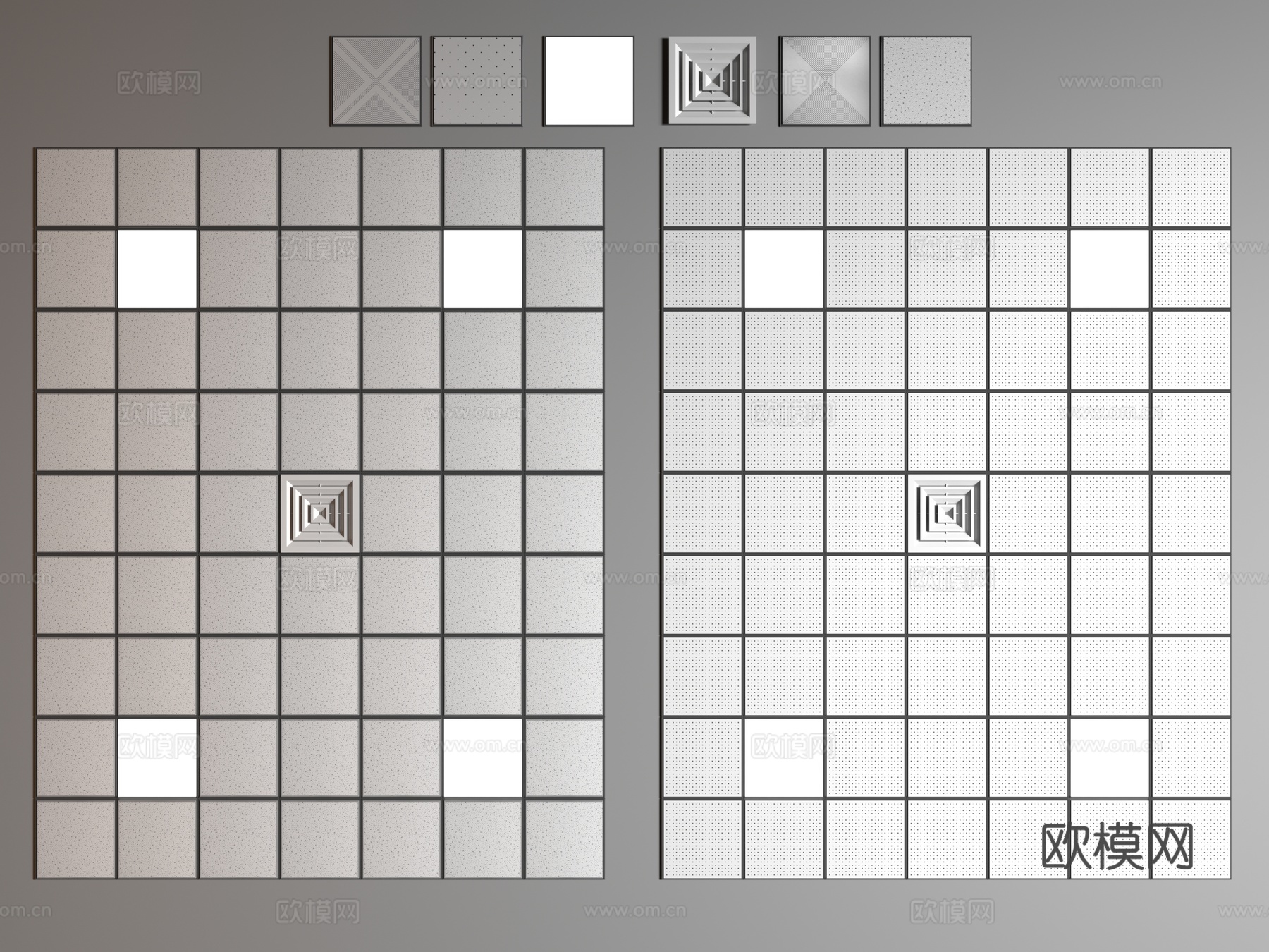 现代铝扣板吊顶3d模型