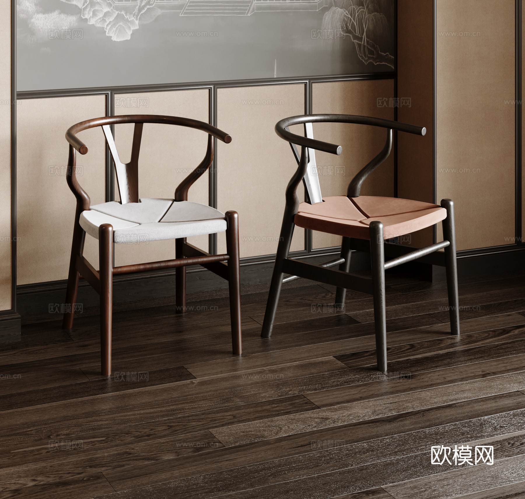 新中式餐椅组合su模型
