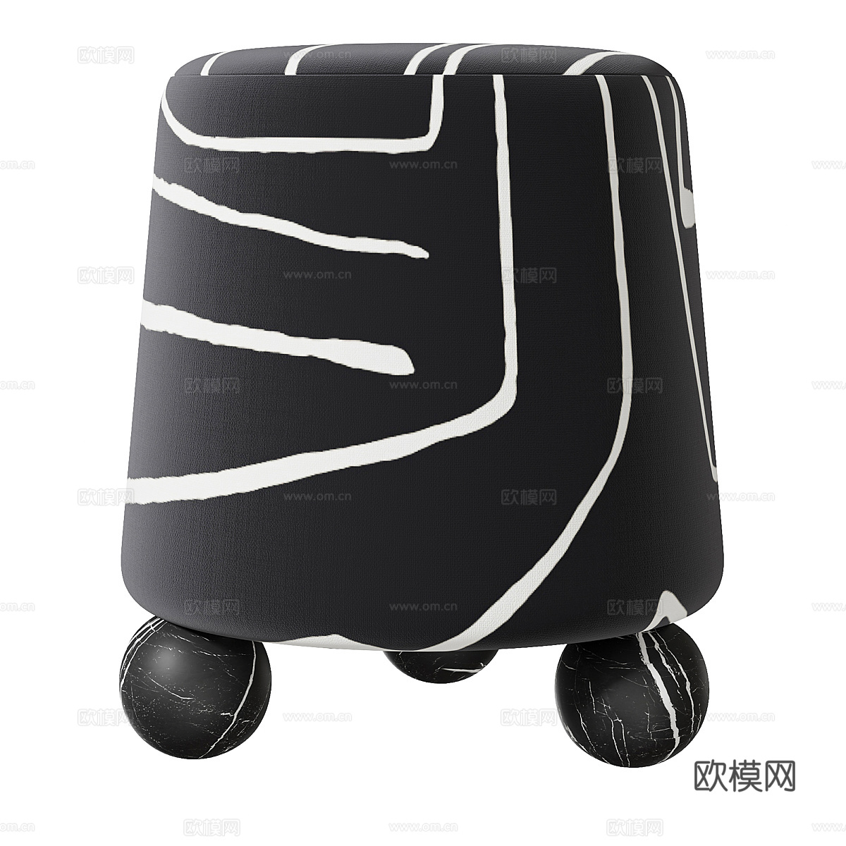 现代奶油风 Isac 凳子3d模型