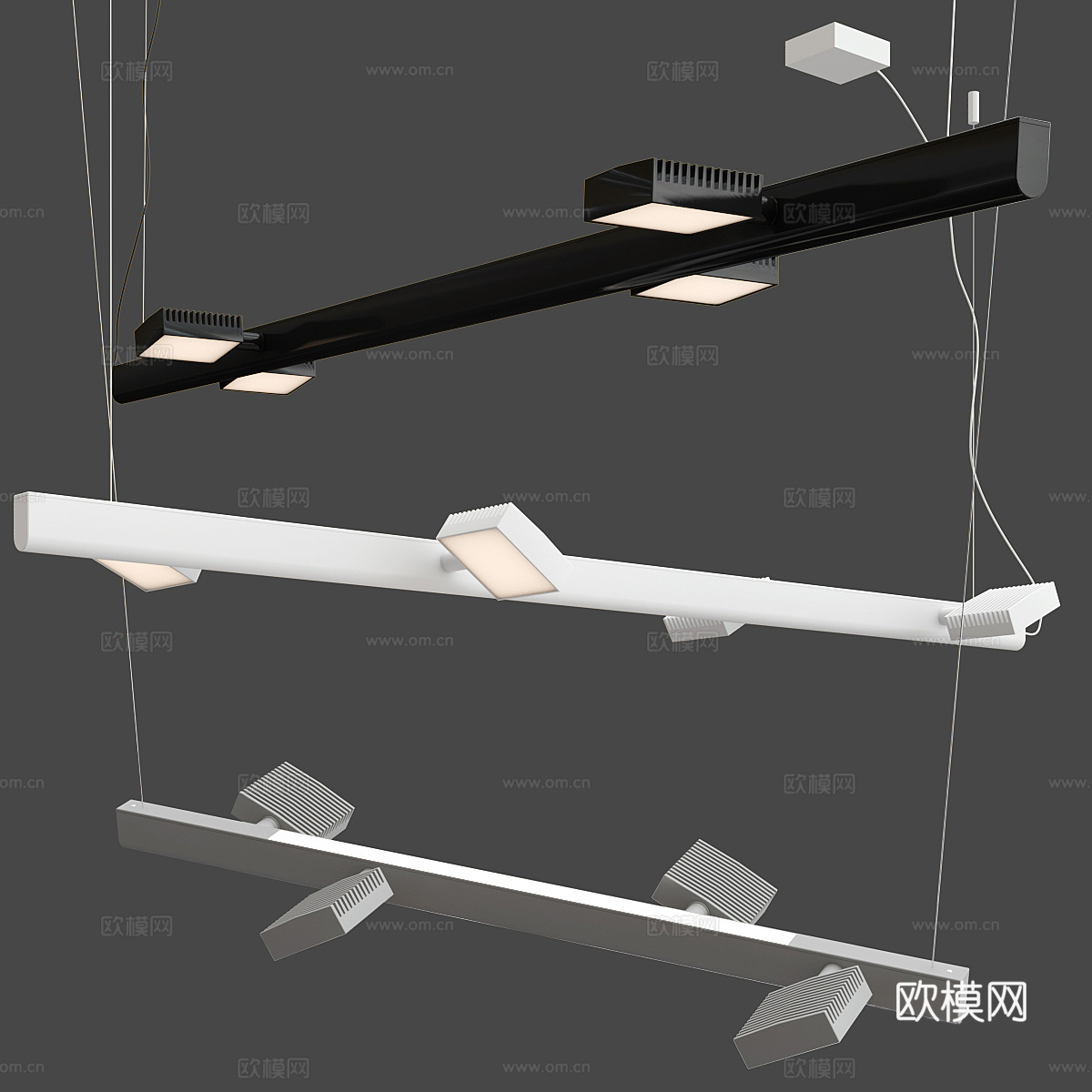 现代意式极简 DORVAL 装饰吊灯3d模型