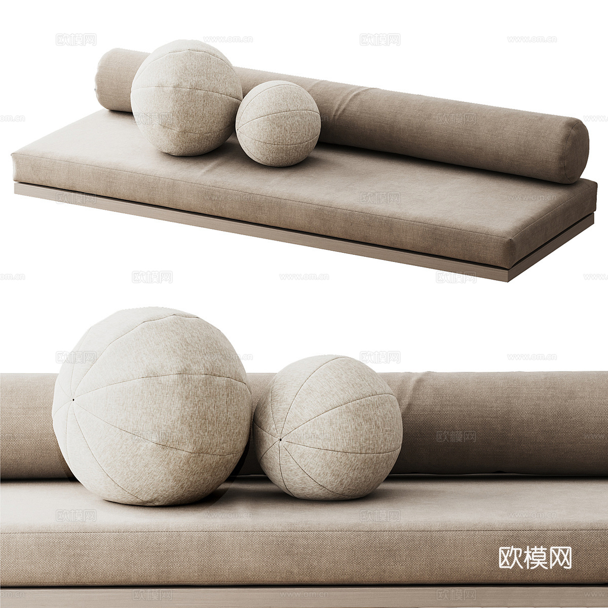 侘寂飘窗垫3d模型