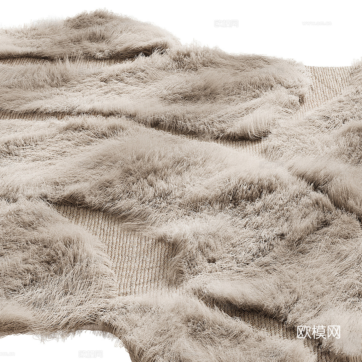 现代轻奢 Cappelen Dimyr 毛绒地毯3d模型下载（渲染图3）
