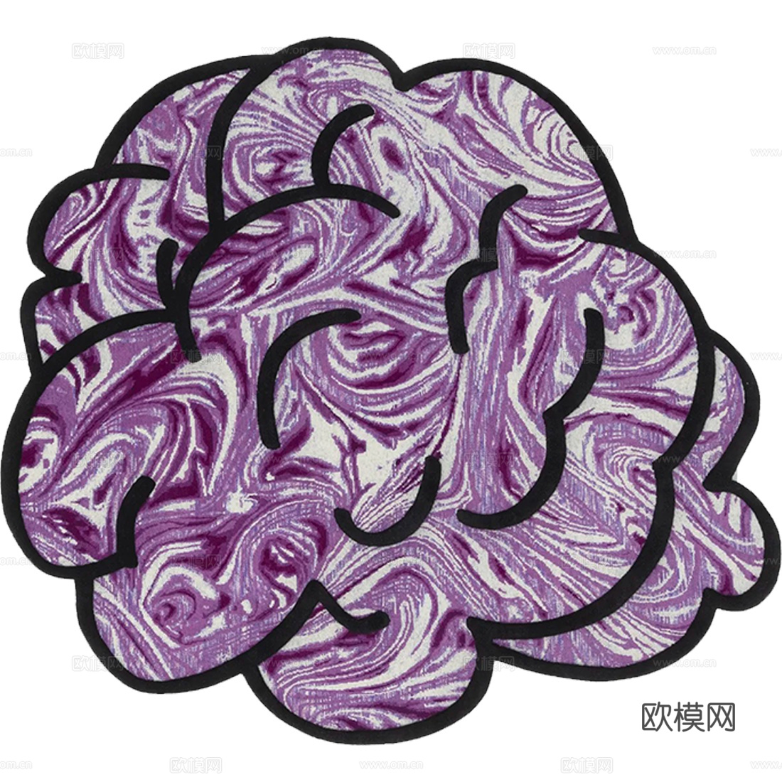 紫色异形地毯 现代风地毯