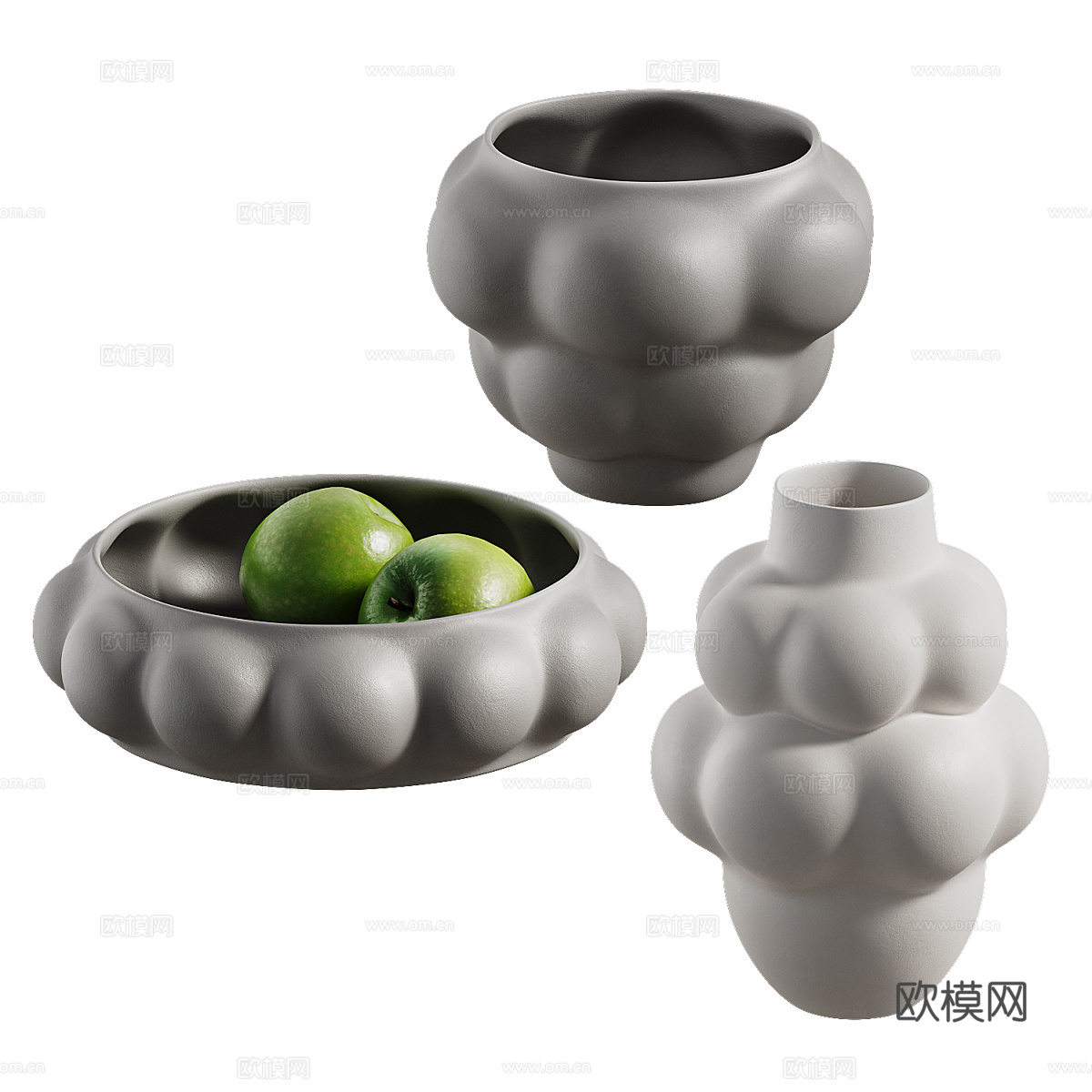 现代侘寂 LOUISE ROE 陶瓷气球花瓶3d模型