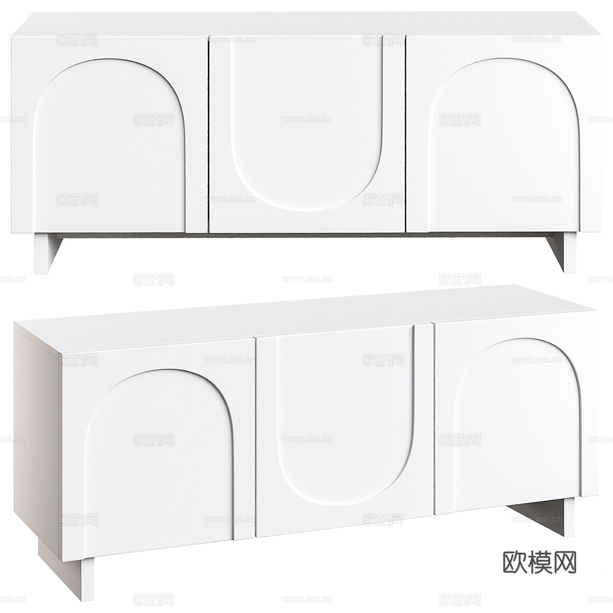 现代奶油风电视柜3d模型