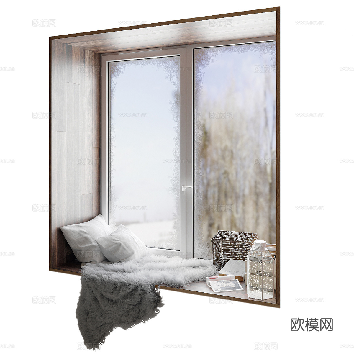 现代飘窗垫3d模型
