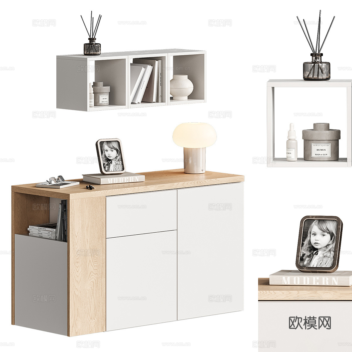 现代北欧书桌椅3d模型