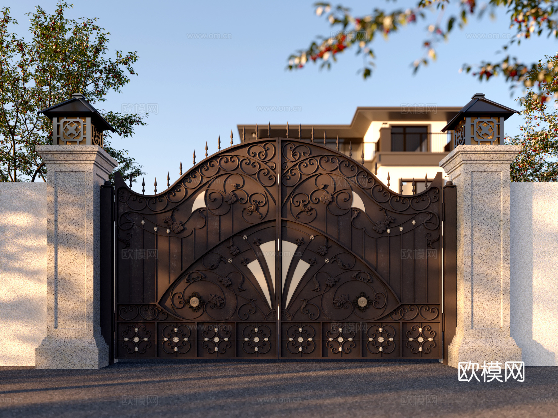 欧式铁艺大门3d模型