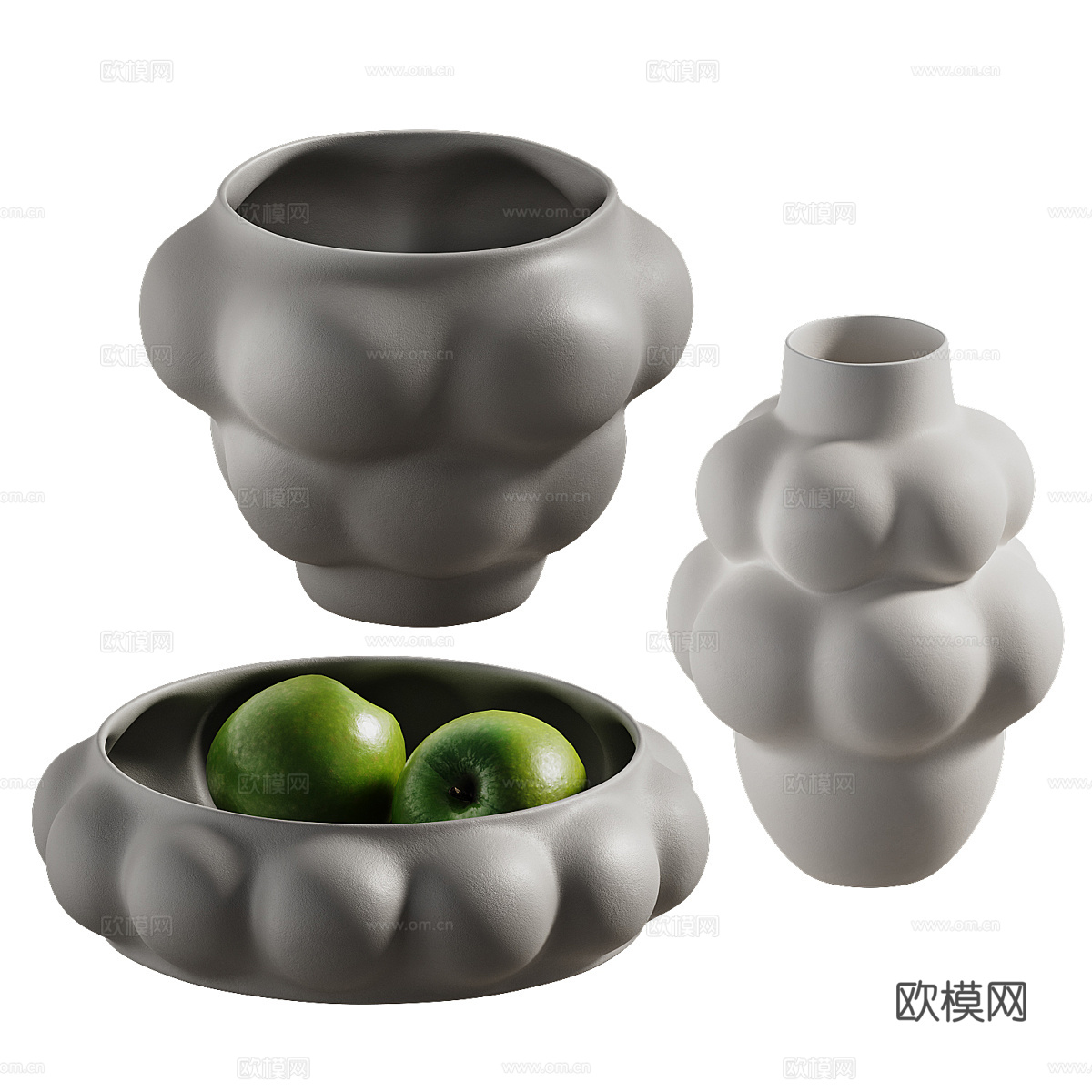 现代侘寂 LOUISE ROE 陶瓷气球花瓶3d模型