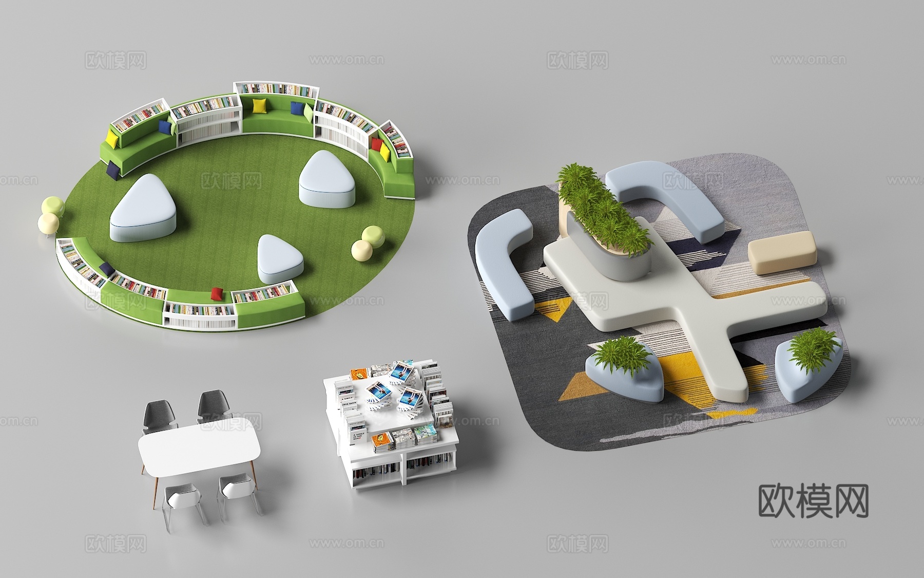 休闲长凳 ，休闲桌椅3d模型