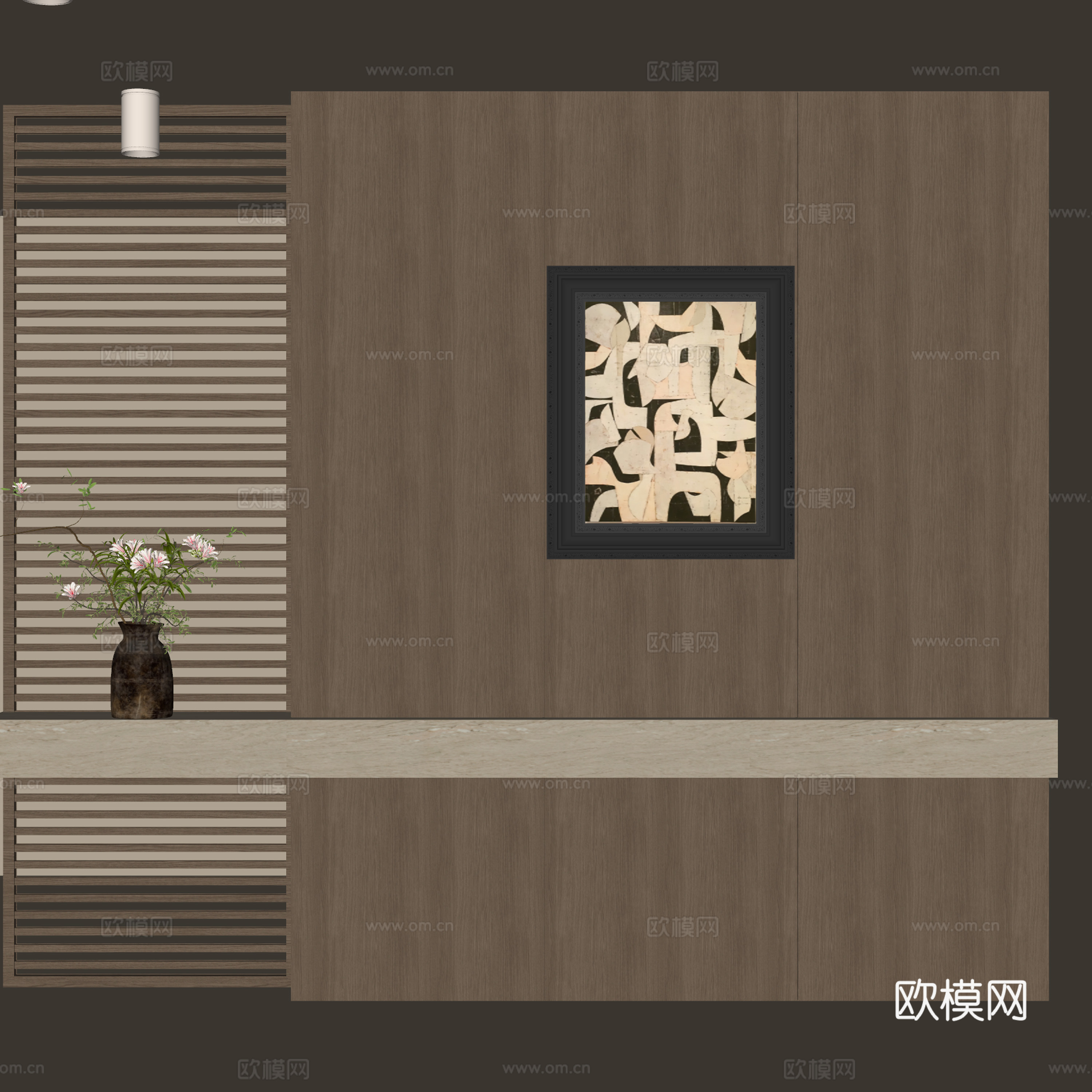 中古风客厅su模型