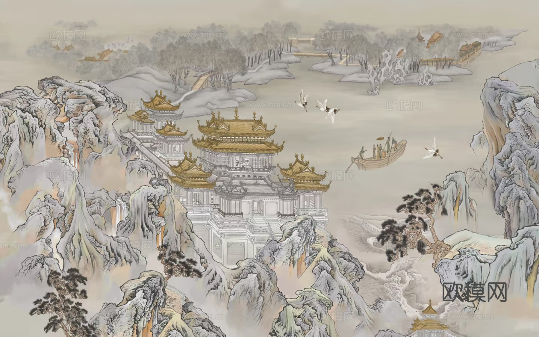 中式建筑壁画