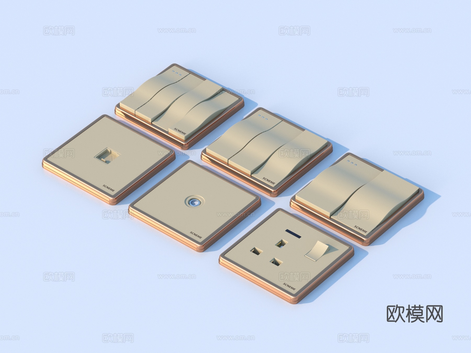 开关 插座 五金件3d模型