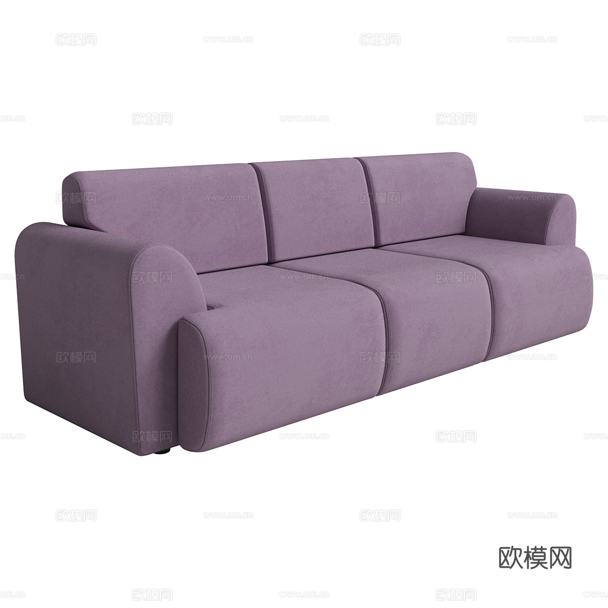 现代简约双人沙发 双人沙发 客厅沙发 紫色双人沙发3d模型