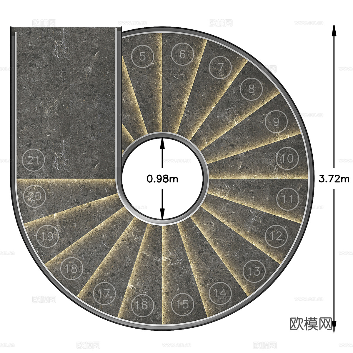 现代螺旋楼梯3d模型