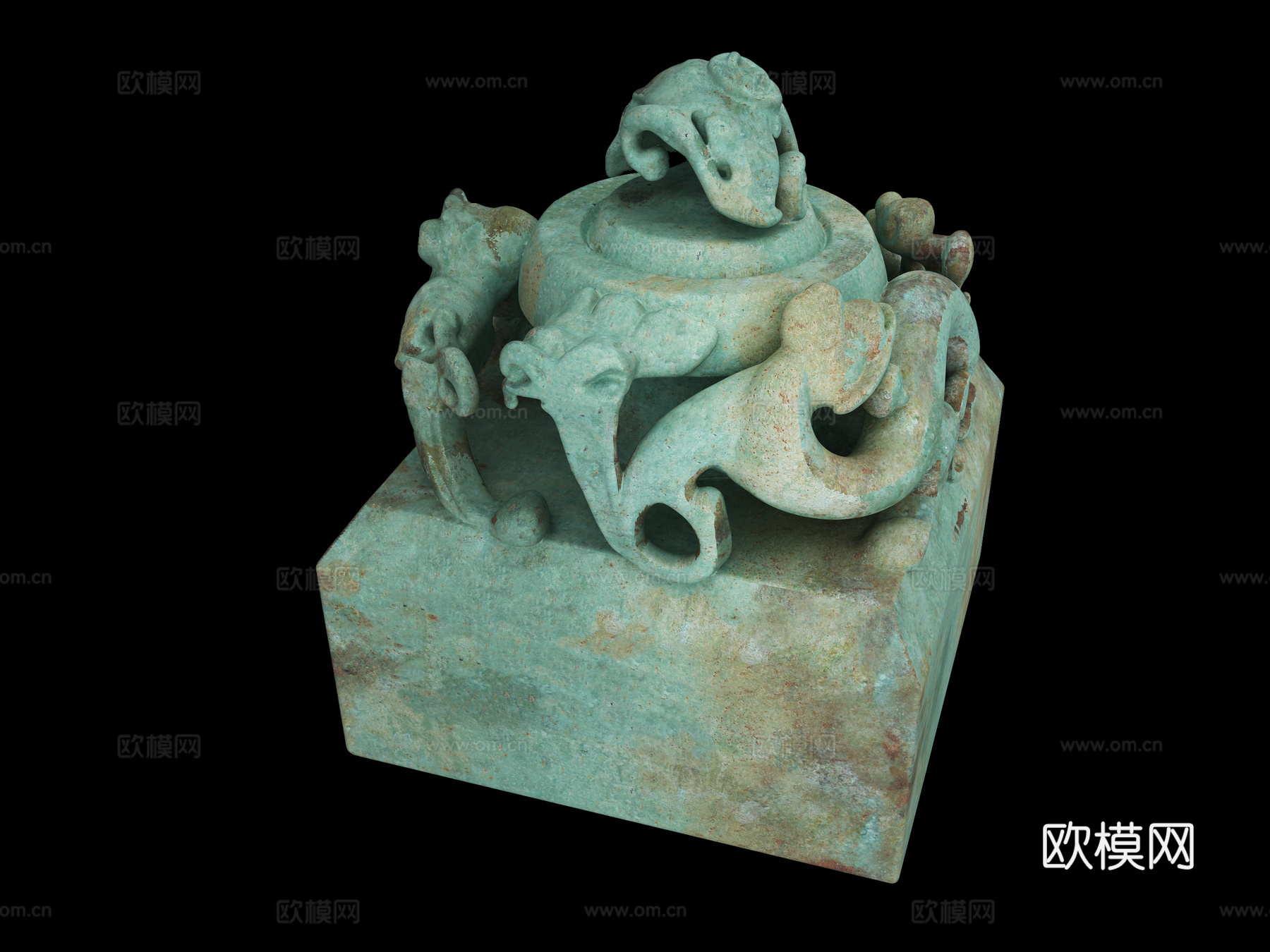 中式青铜器，鸟，三星堆，陶俑，祭祀，古董，文物，艺术品，印章su模型