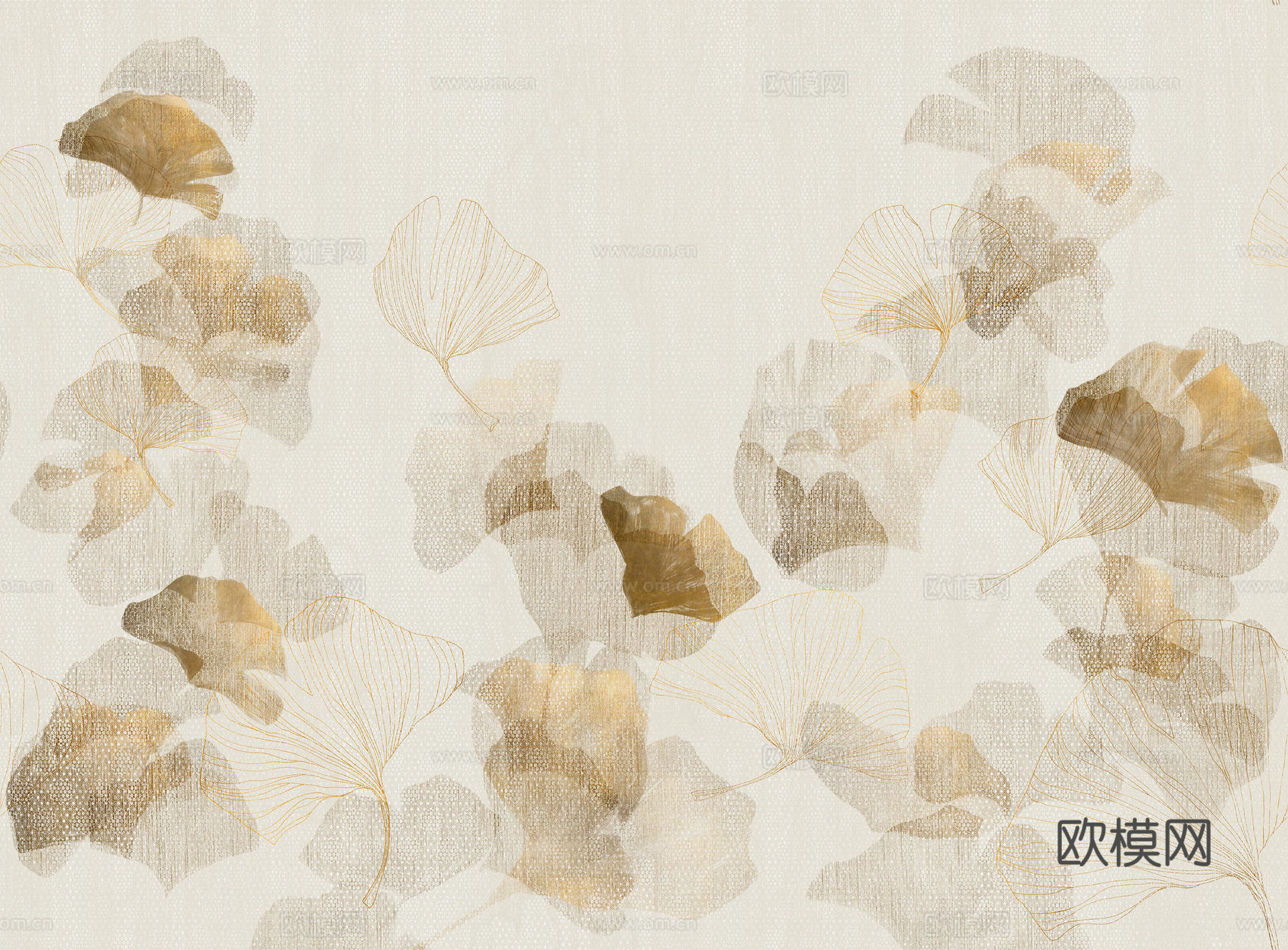 现代水墨壁纸 现代壁画 中式壁画 风景刻画