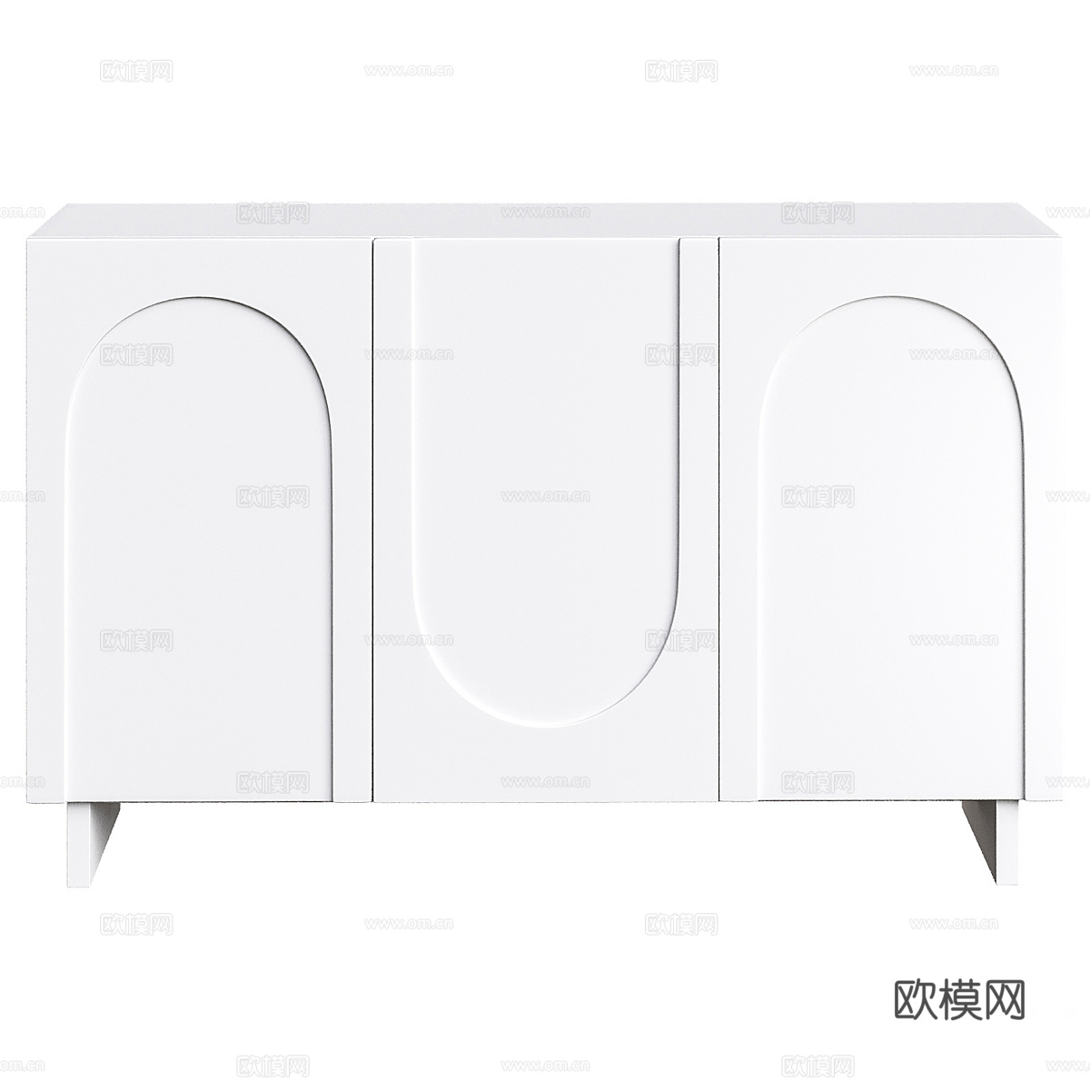 现代奶油风电视柜3d模型