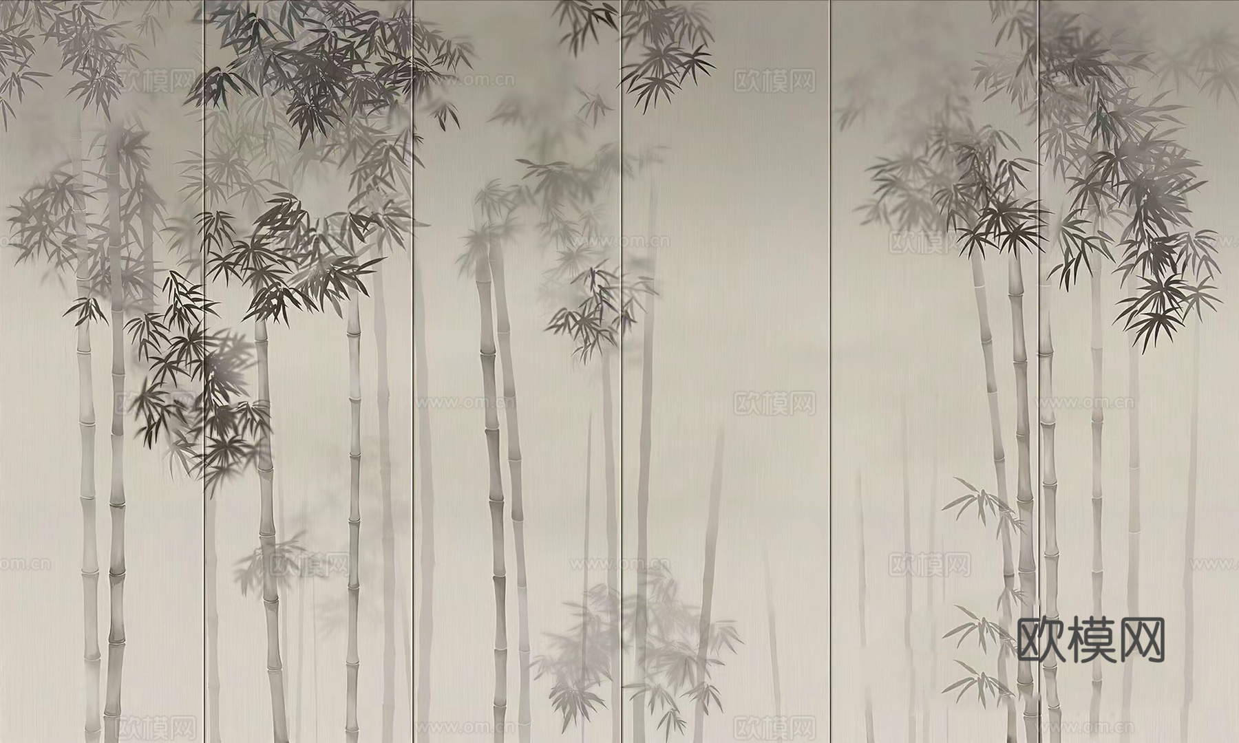 现代水墨壁纸 现代壁画 中式壁画 风景刻画