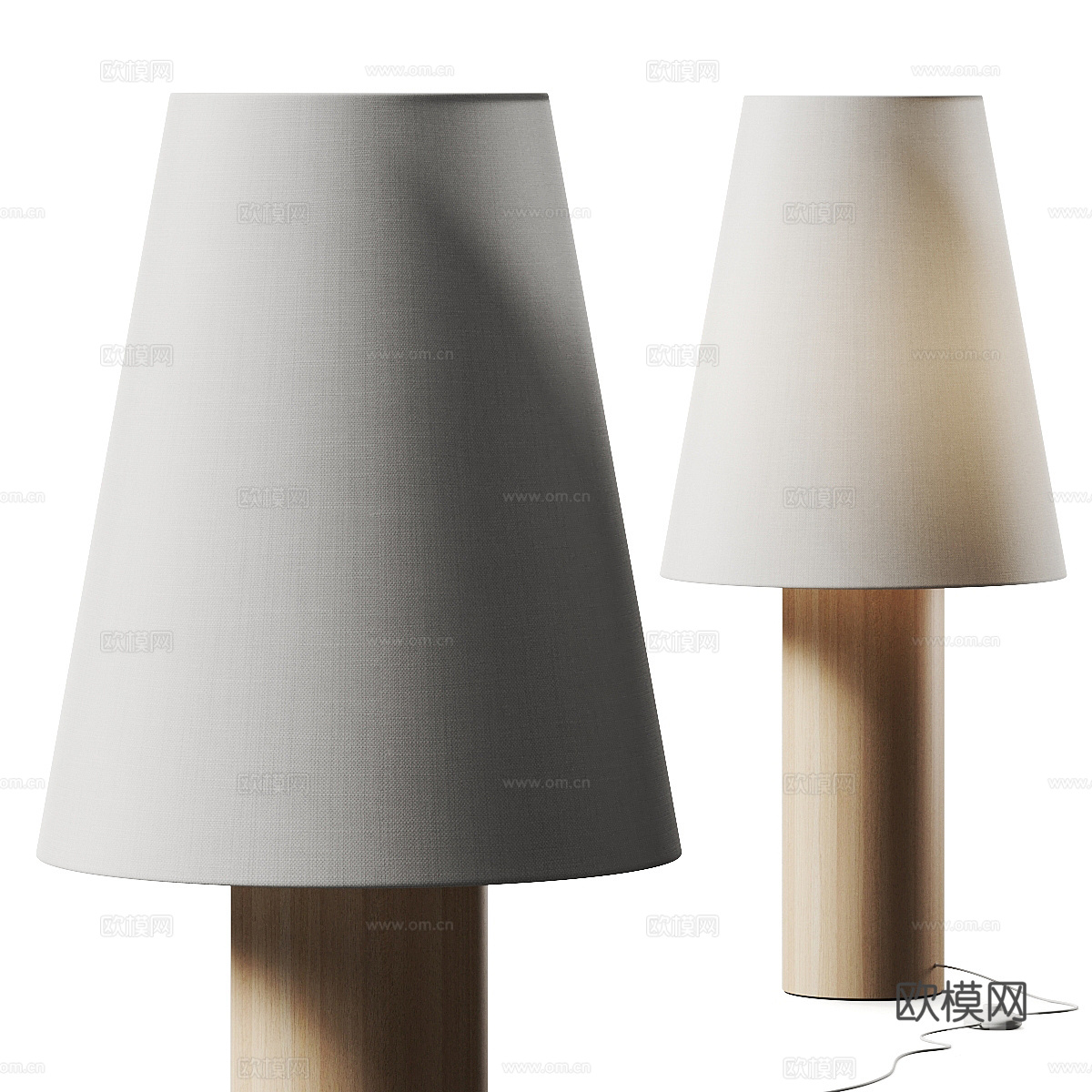 新中式侘寂 Kave Home Marga 落地灯3d模型