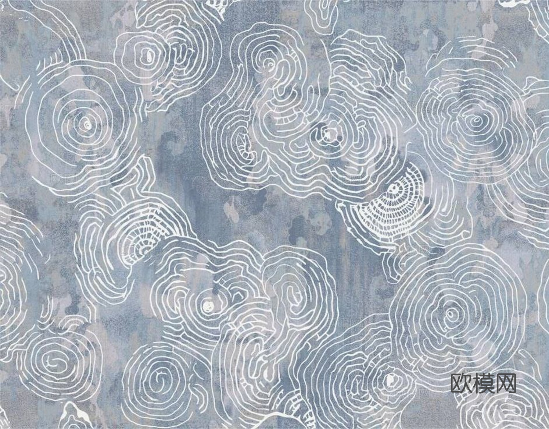 蓝色简约地毯