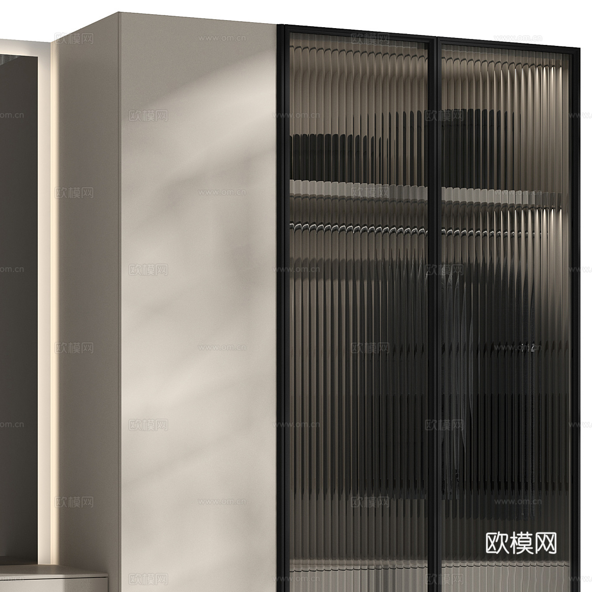 现代极简衣柜3d模型