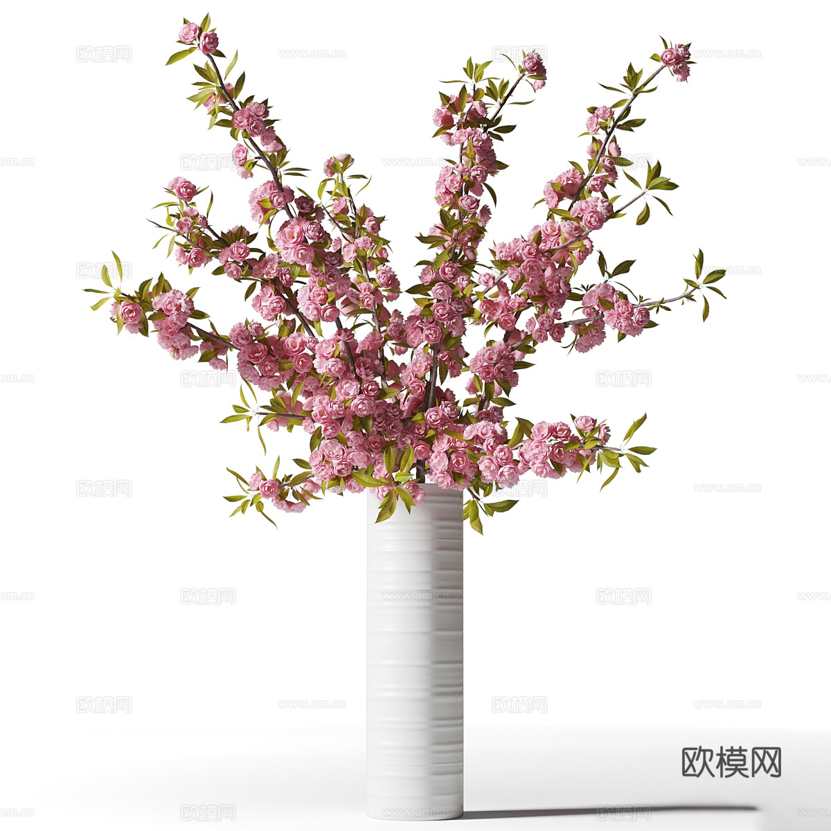 新中式花瓶花艺 桃花3d模型