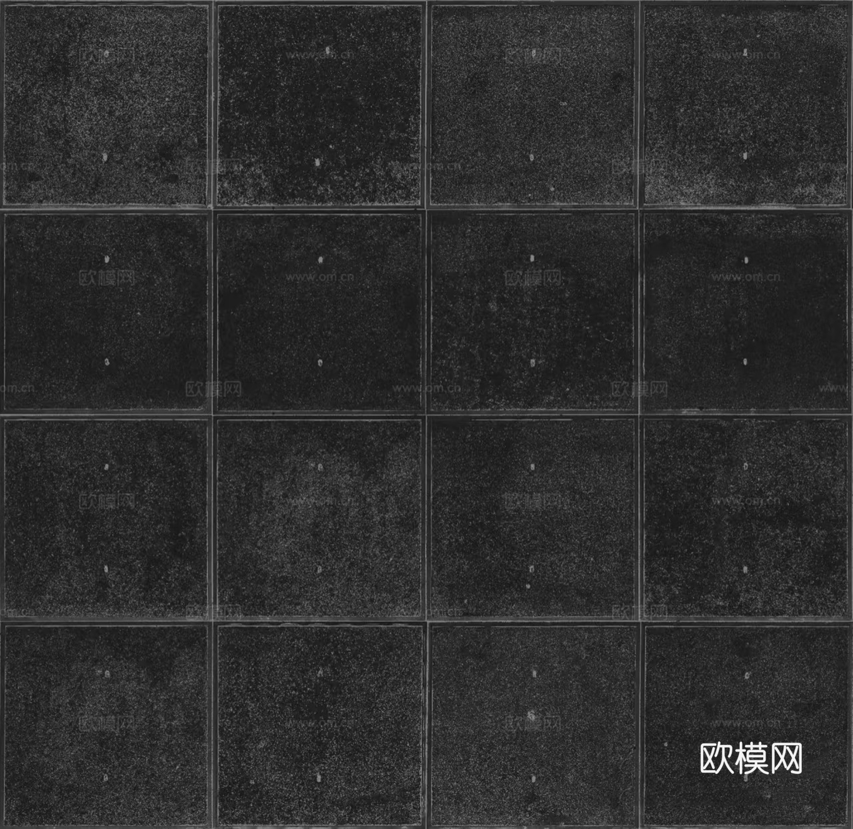 无缝方形黑色水泥仿古砖