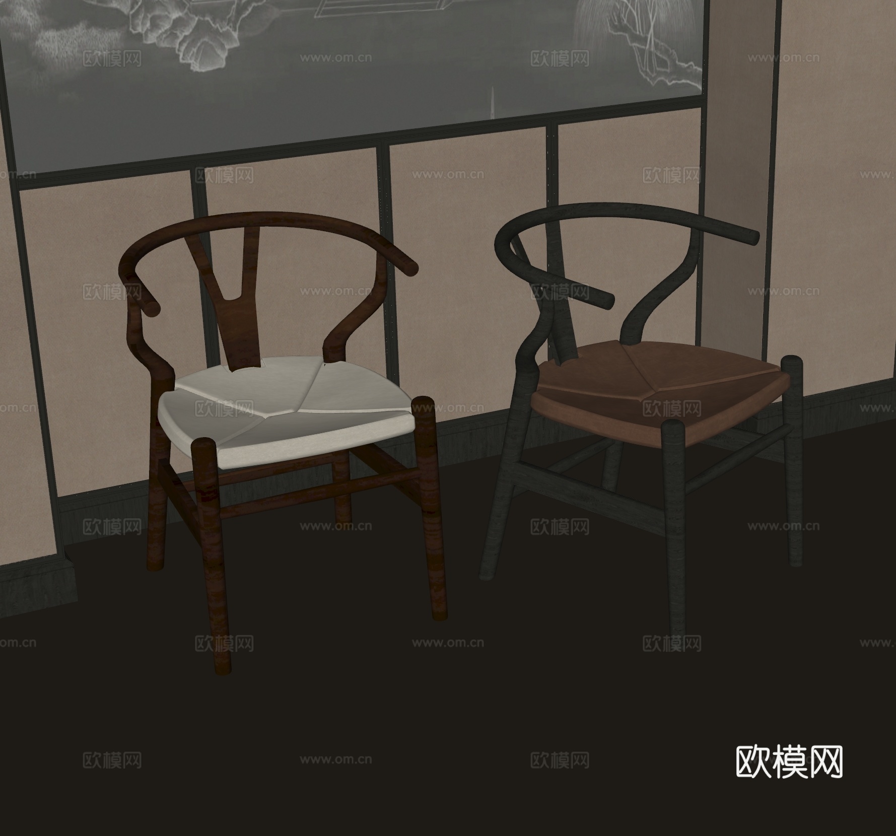 新中式餐椅组合su模型