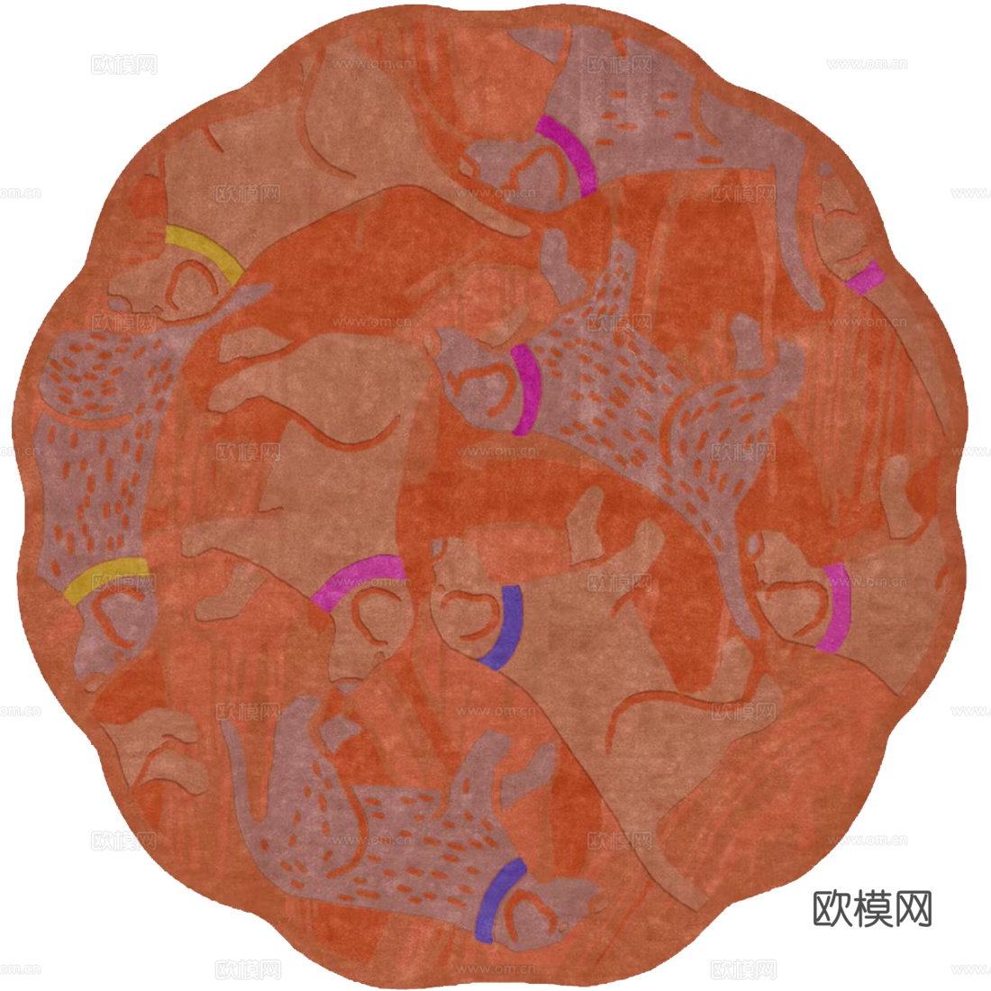 圆形动物地毯 异形地毯
