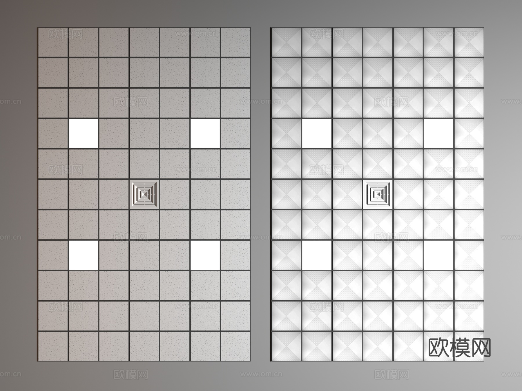现代铝扣板吊顶3d模型