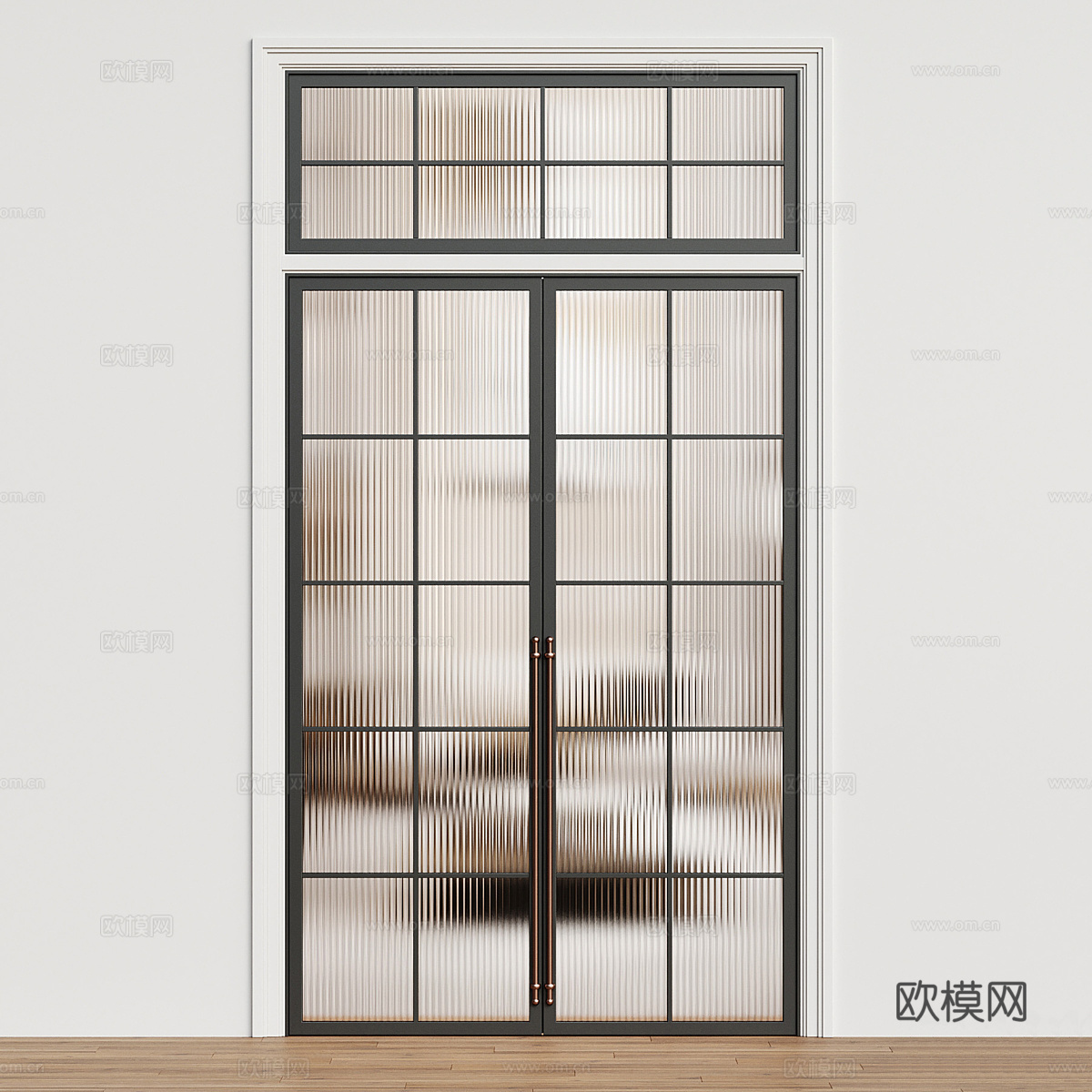 现代轻奢玻璃双开门3d模型