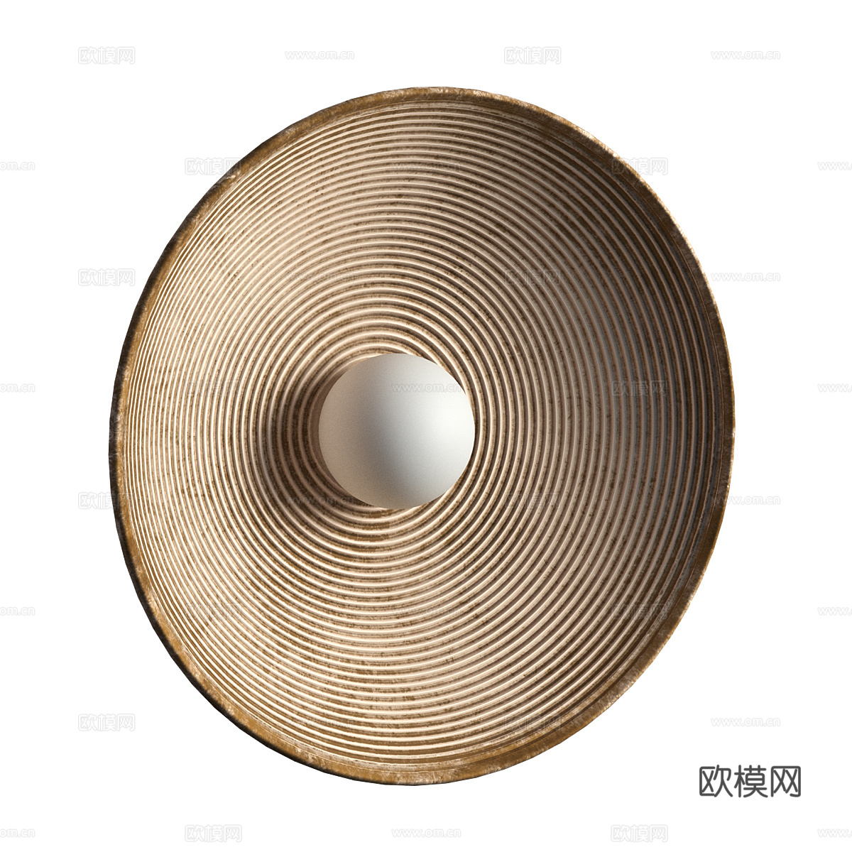 新中式侘寂圆盘装饰壁灯3d模型