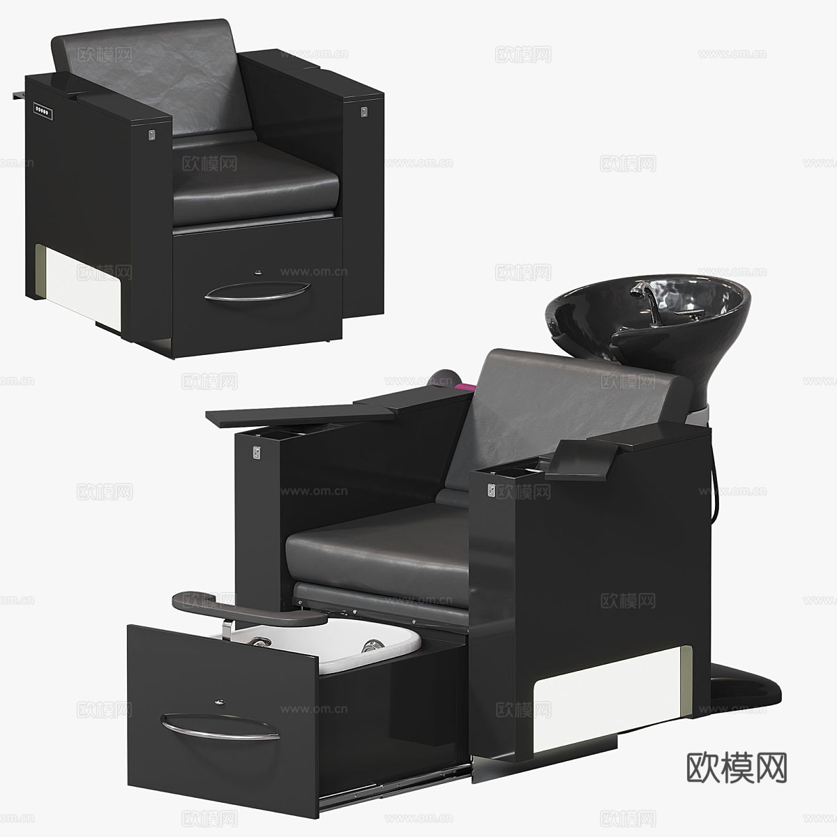 现代美容美发器材3d模型