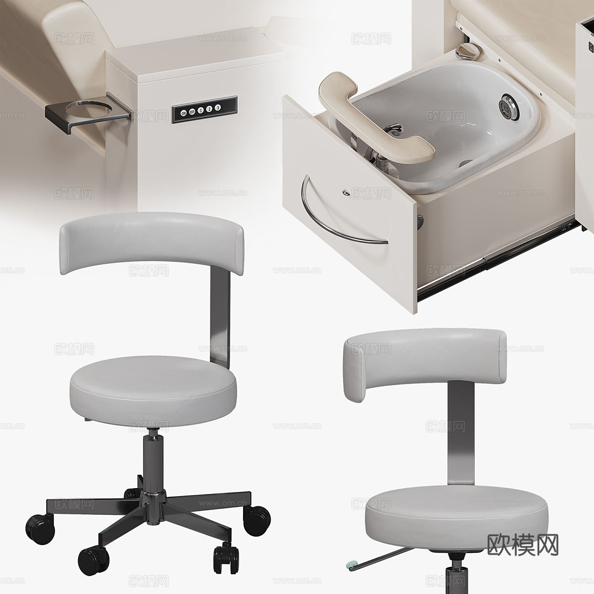 现代美容美发器材3d模型
