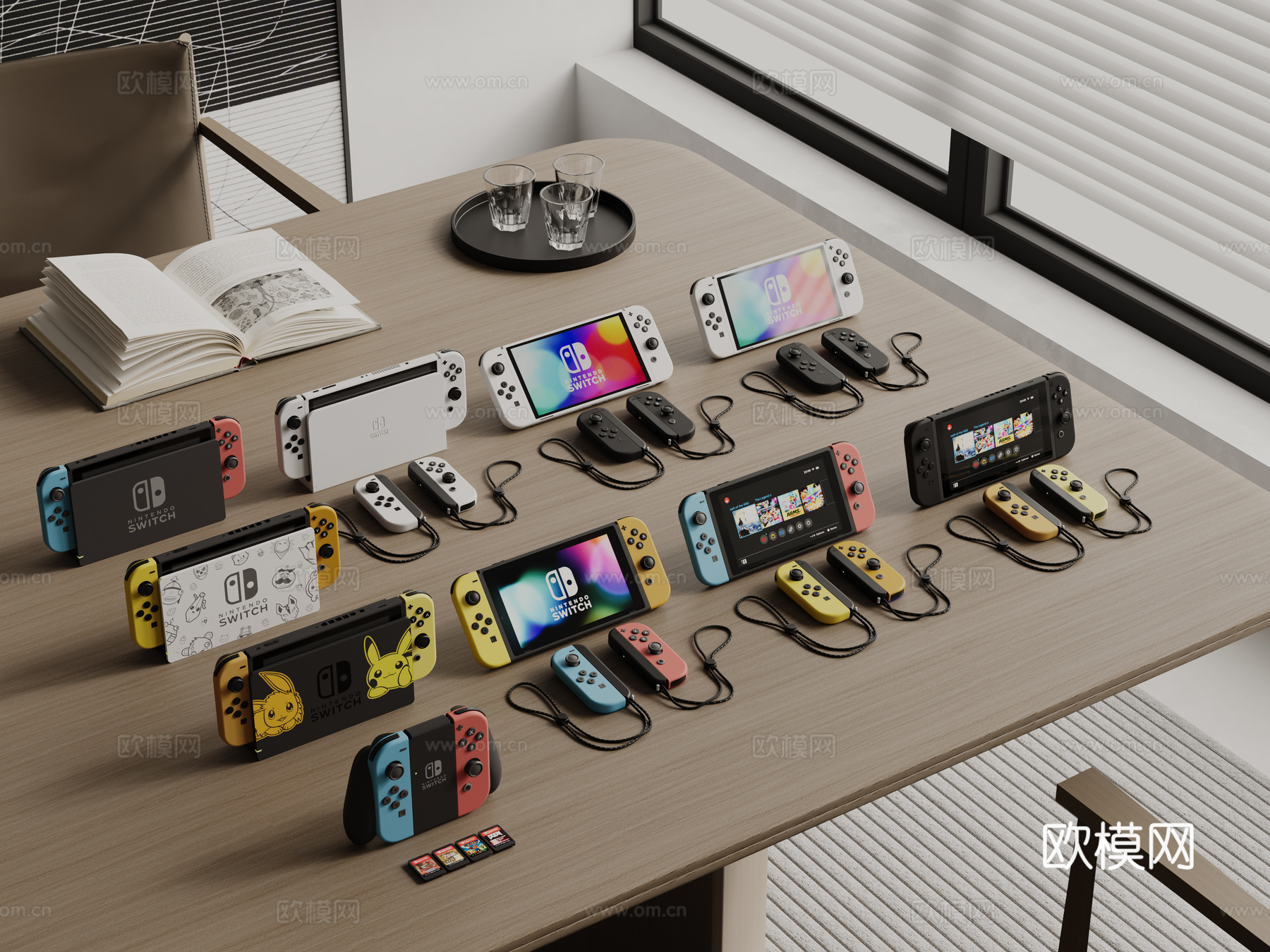 现代游戏机 手柄 Switch游戏机 娱乐设备3d模型