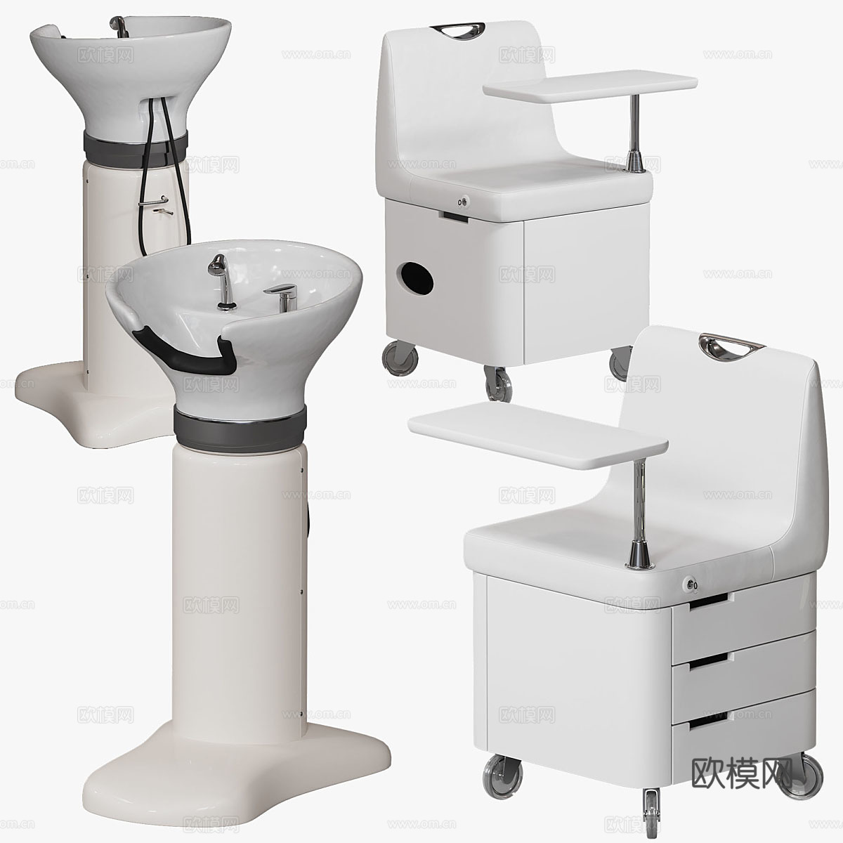 现代美容美发器材3d模型
