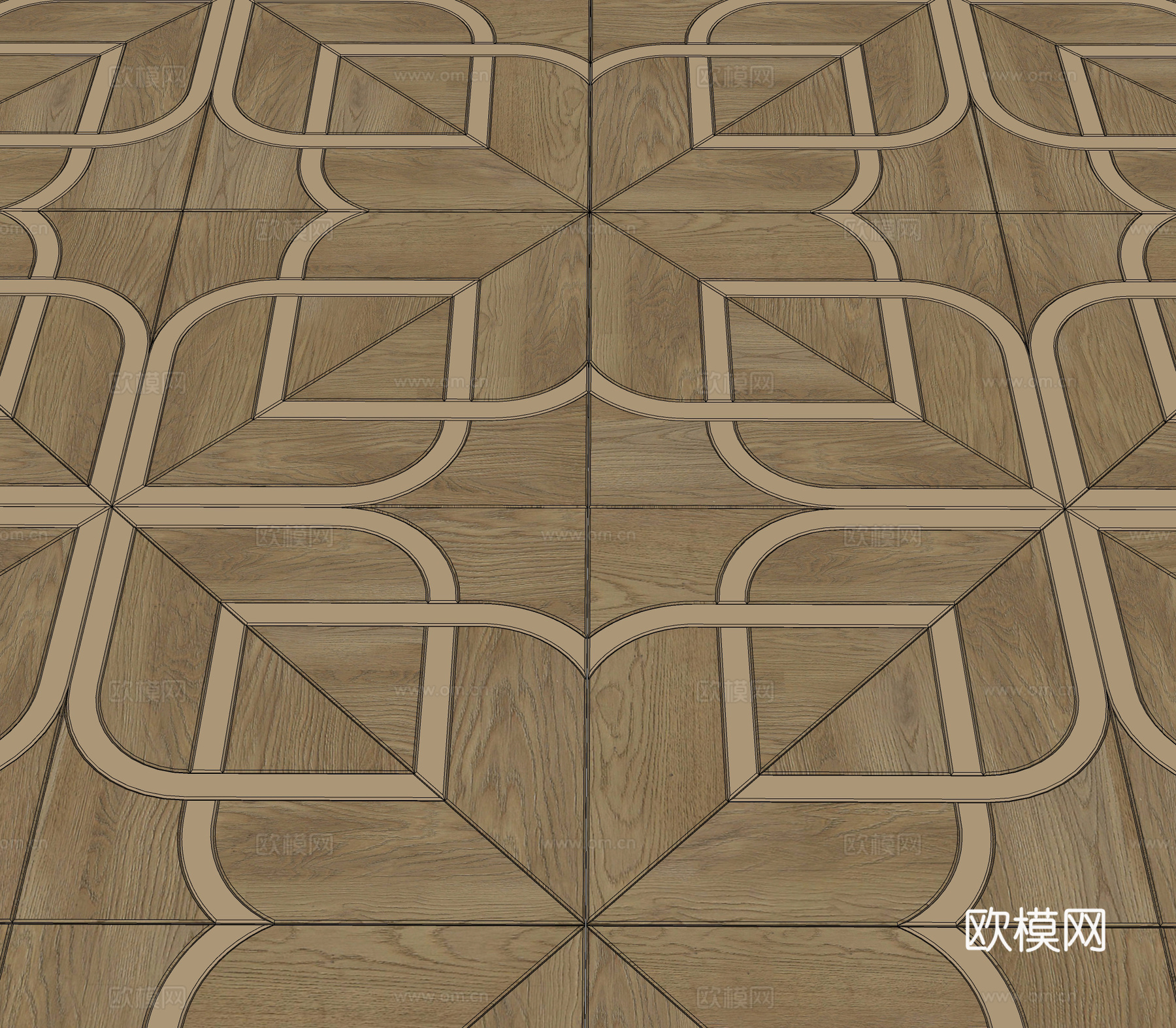 拼花木地板su模型