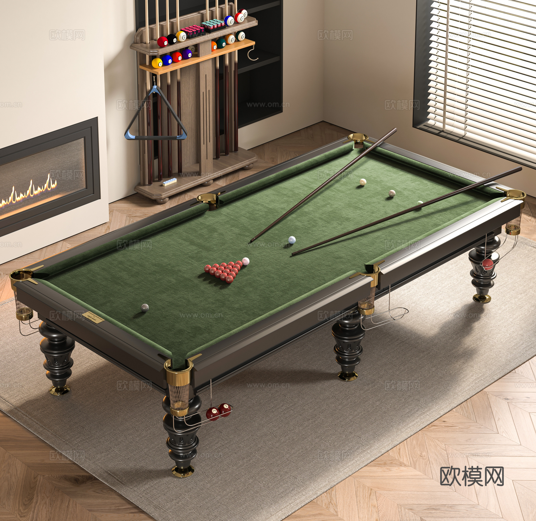 现代台球桌3d模型