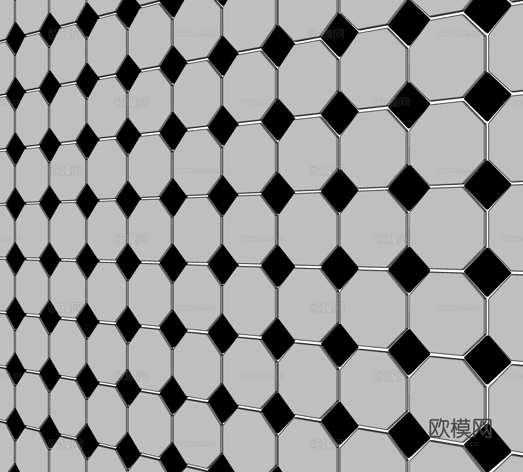 棋盘格墙砖su模型