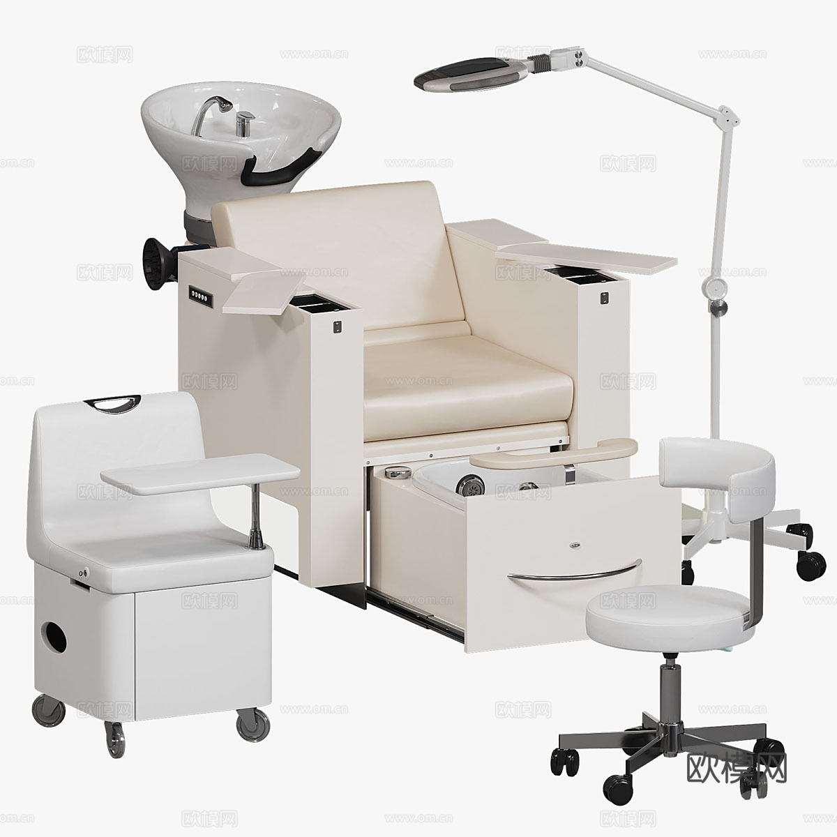 现代美容美发器材3d模型