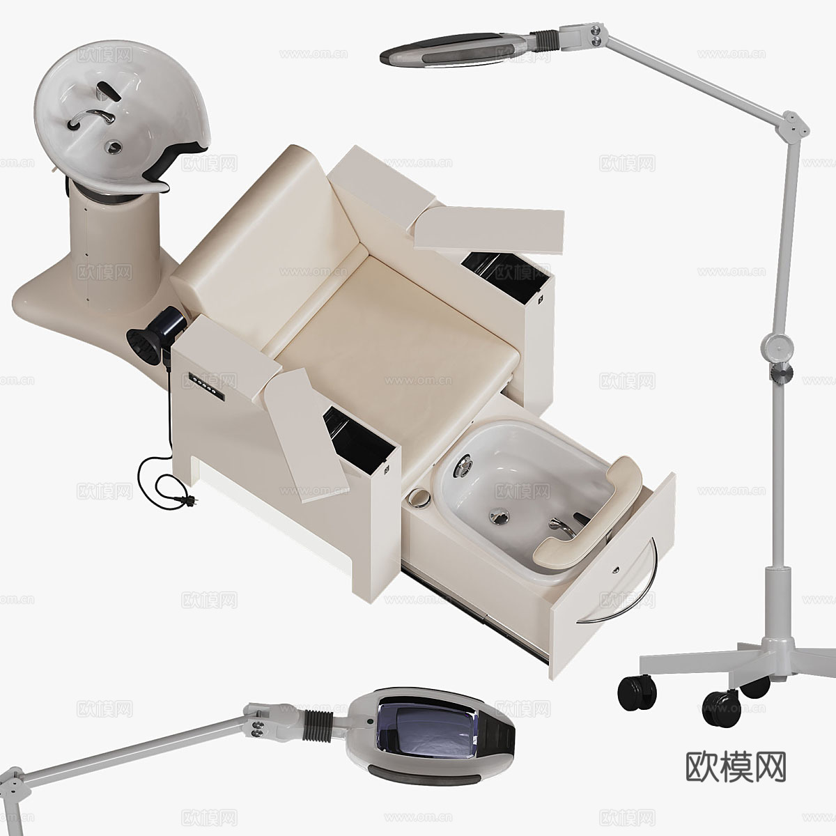 现代美容美发器材3d模型