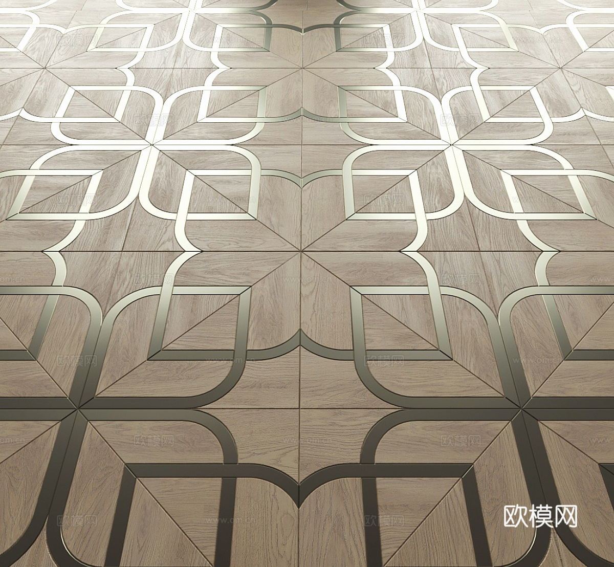 拼花木地板su模型